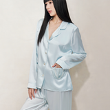Clear Blue Shell Silk Pyjamas Set