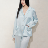 Clear Blue Shell Silk Pyjamas Set