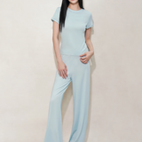 Sky Blue Silk Blend Pyjama Trousers