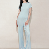 Sky Blue Silk Blend T-Shirt