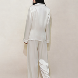 Pearl White Shell Silk Pyjamas Set