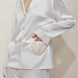 Pearl White Shell Silk Pyjamas Set