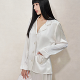 Pearl White Shell Silk Pyjamas Set