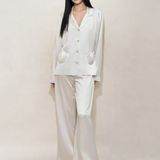Pearl White Shell Silk Pyjamas Set