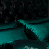 Emerald Green Silk Bed Set