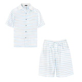 Blue & White Stripped Short Sleeve Top