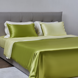 Lime Green Silk Bed Set
