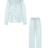 Misty Morning Blue Silk Pyjama Set
