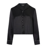 Black Silk Classic Pyjama Top
