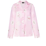 Poker-Printed Silk Crystal Pyjama Set