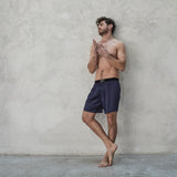 Navy Silk Boxer Shorts