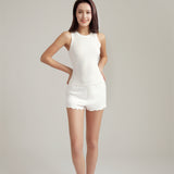 Silk White Silk Blend Tank Top