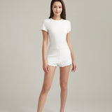 White Silk Blend T-Shirt