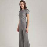 Charcoal Grey Silk Blend Grey T-Shirt