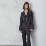 Pearl & Crystal Black Silk Pyjama Set