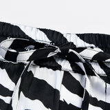 Zebra Print Black Short Silk Pyjama Set
