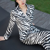 Zebra Print Silk Pyjama Set