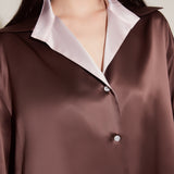 Chocolate Brown Silk Pyjama Set