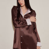 Chocolate Brown Silk Pyjama Set