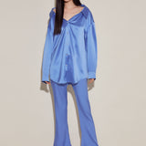 Cobalt Blue Silk Pyjama Set