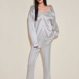 Galaxy Grey Silk Pyjamas Set