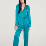 Turquoise Classic Silk Pyjama Set