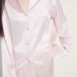 Shell Pink Lace and Silk Pyjama Set