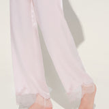 Shell Pink Lace and Silk Pyjama Set