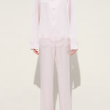 Shell Pink Lace and Silk Pyjama Set