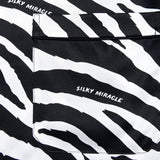 Zebra Print Black Short Silk Pyjama Set