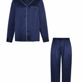 Classic Navy Blue Men's Pyjama Set