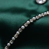 Pearl and Crystal Green Silk Pyjama Set
