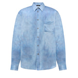 Men's Denim Blue Silk Pyjama Set