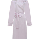 Pink Tweed Detail Tie Waist Silk Robe