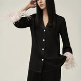 Muse Feather and Crystal Black Pyjama Set