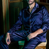Classic Navy Blue Men's Pyjama Set