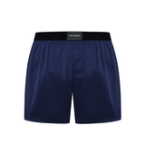 Navy Silk Boxer Shorts