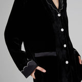 Waves Collection Crystal Embellishment Velvet Pyjama Set