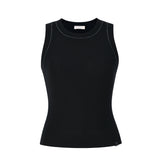 Crystal Black Silk Blend Tank Top