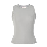 Crystal Grey Silk Blend Tank Top