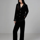 Waves Collection Crystal Embellishment Velvet Pyjama Set