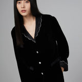 Waves Collection Crystal Embellishment Velvet Pyjama Set