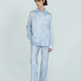 Blue Check Silk Shirt