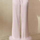 Miracle Crystal Silk Pyjama Set with Detachable Feather Trim