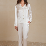 The Purity Series Chiffon Lace Trim Silk Suit
