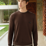 Cloudknit Men's Contrast Crew-Neck Silk-Cashmere Top