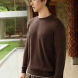 Cloudknit Men's Contrast Crew-Neck Silk-Cashmere Top