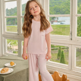 NUDE Collection Kids' Knit Short-Sleeve Long Pants Set
