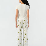 Maria Farrar Series Green Pear Crystal Knit Short-Sleeve Lounge Set