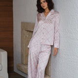 Check Crystal Embroidered Pyjama Set